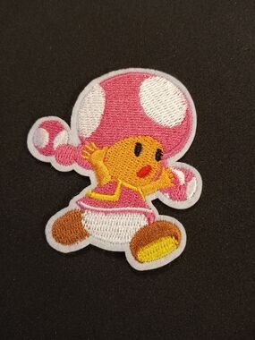 Nintendo Pink Toadette Embroidered Iron-On Patch
